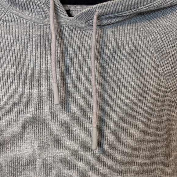 Gray Ribbed Hoodie Sweater - Picture 3 of 4